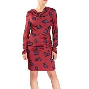 SIZE; M Forest Lily Animal-Print Satin Dress